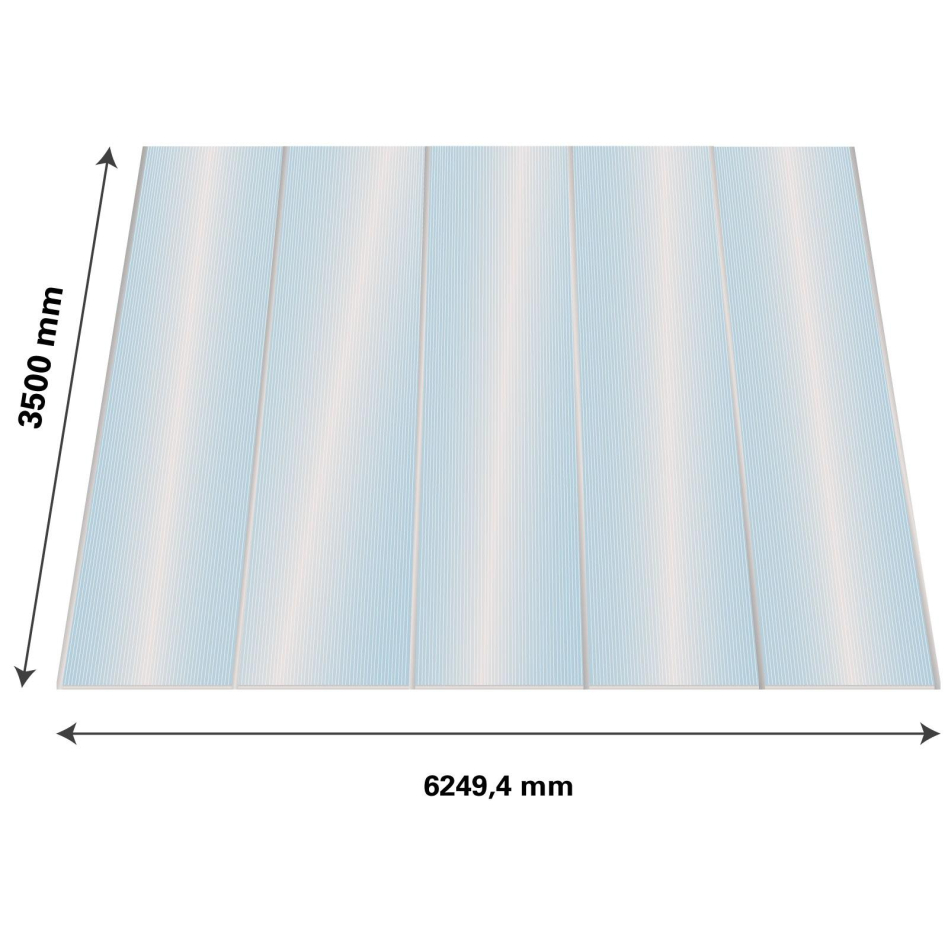 Lexan Thermoclear Plus Stegplatten Sets Polycarbonatplatte klar 16 mm, 3,5 m, 1200 mm breite Stegplatten,6,25 m