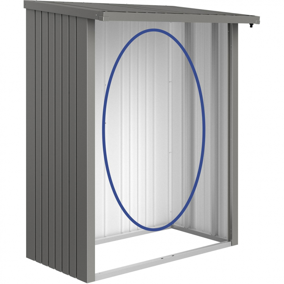 Biohort Rückwand Kaminholzregal Woodstock quarzgrau-metallic, 150 (145,5x196,5 cm)