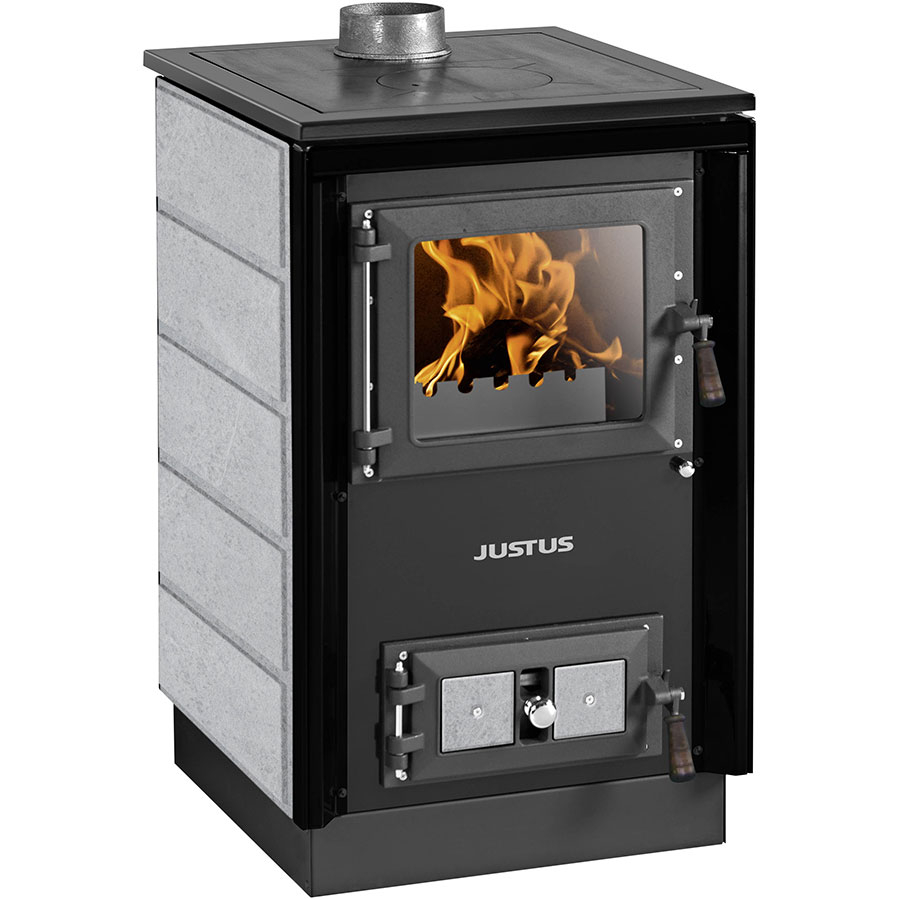 Justus Küchenofen Festbrennstoffherd Rustico 50 2.0, Speckstein (grau)
