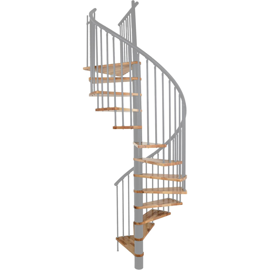 Escalier en colimaçon Minka SPIRAL EFFECT hêtre argent, 160 cm, Hêtre,laqué