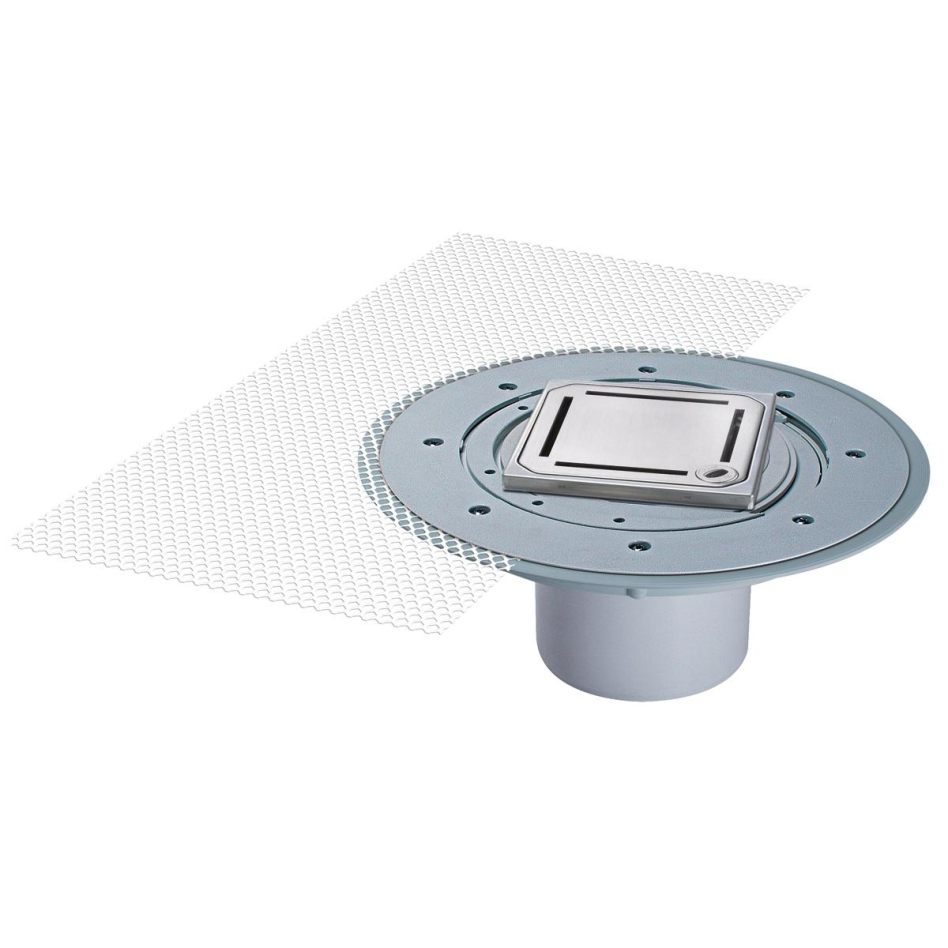 KESSEL Variofix Bodenablauf Dünnbettaufsatzstück Designrost Gewebematte, ohne Verriegelung, Designrost Slot