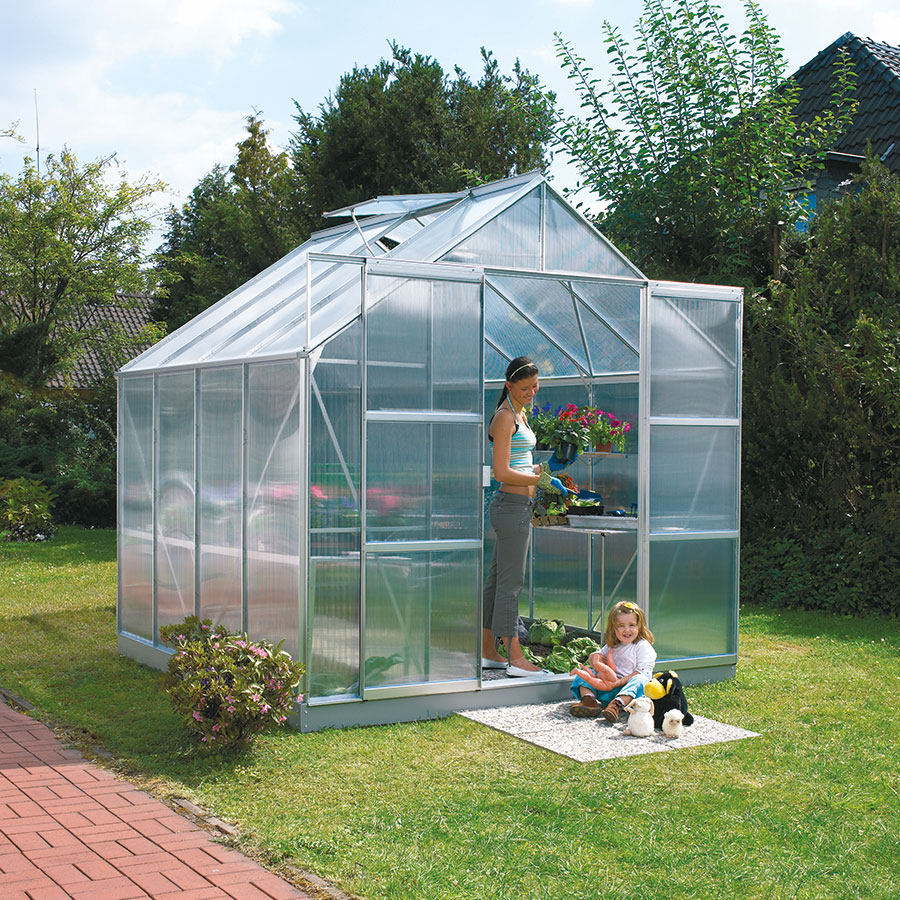 Vitavia Gewächshaus Mars Tomatenhaus Silber, 6 mm, 258x257x232 cm (LxBxH),HKP (Hohlkammerplatten)