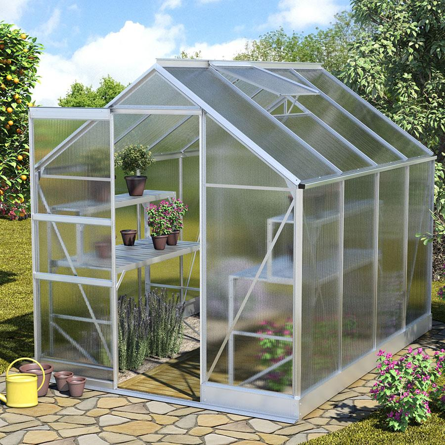 Vitavia Gewächshaus Apollo Tomatenhaus Silber, 6 mm, 261x195x207 cm (LxBxH)