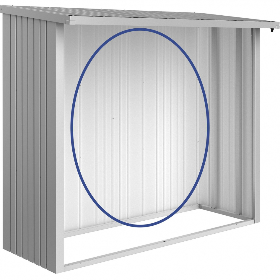 Biohort Rückwand Kaminholzregal Woodstock silber-metallic, 230 (217,5x196,5 cm)