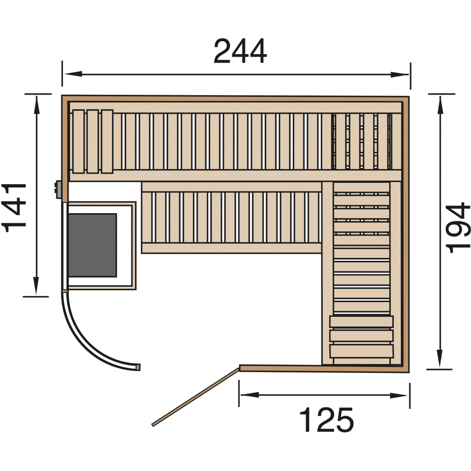 weka Sauna "Sara 2" 9 kW Ofen mit ext. Steuerung