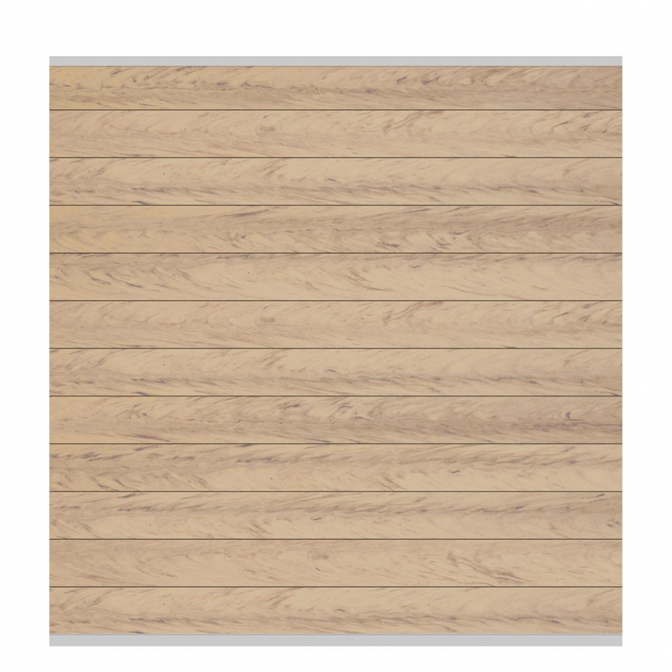 TraumGarten Sichtschutzzaun SYSTEM WPC CLASSIC Zaunfeld-Set Sand Sichtschutz Steckzaun Lamellenzaun, Silber