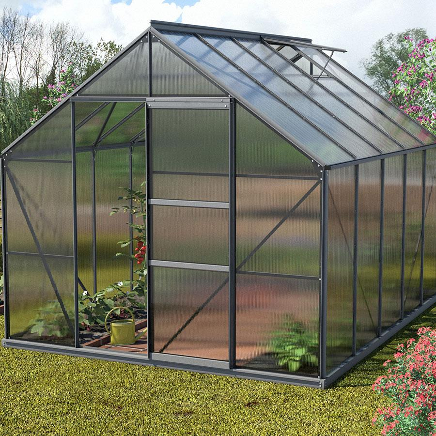 Vitavia Gewächshaus Merkur Tomatenhaus Schwarz, 6 mm, 321x257x232 cm (LxBxH),HKP (Hohlkammerplatten)