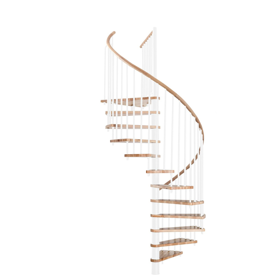 Minka Spindeltreppe Spiral Wood weiß Wendeltreppe, 160 cm, Buche,lackiert - Holz