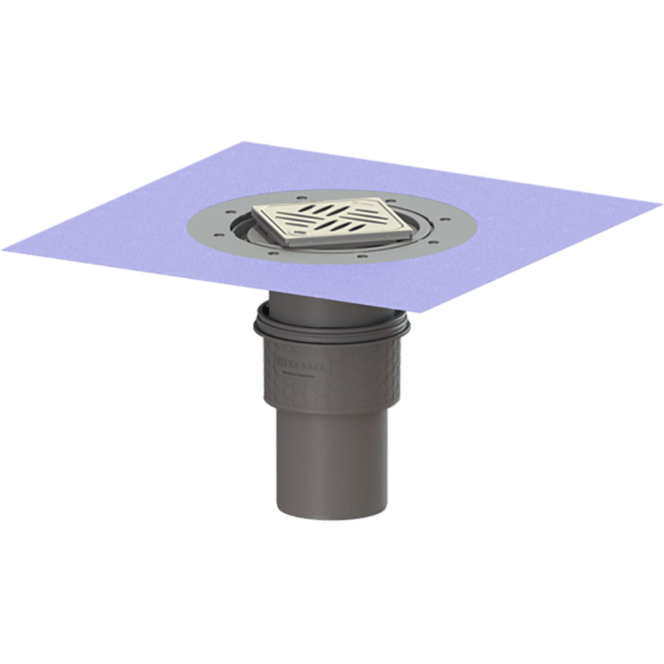 KESSEL Bodenablauf Practicus Anschlussrand Gewebematte senkrecht, DN 100, Designrost Kessel