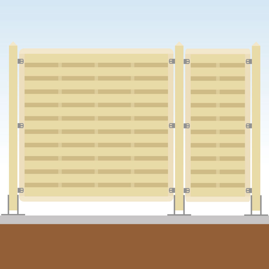 TraumGarten Sichtschutzzaun Basic Komplett-Set Holz Sichtschutz Lamellenzaun, ohne Endelement, 179 cm,2,Aufschrauben,keine
