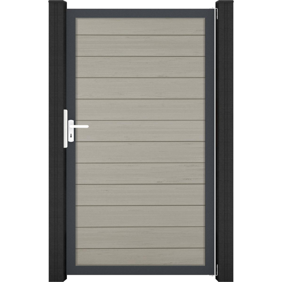 GroJa Einzeltor Solid Steckzaun Bi-Color Sand, 100 cm, Anthrazit DB 703