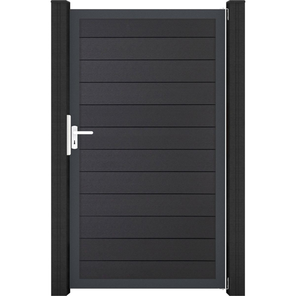 GroJa Einzeltor Solid Steckzaun Anthrazitgrau, 100 cm, Anthrazit DB 703