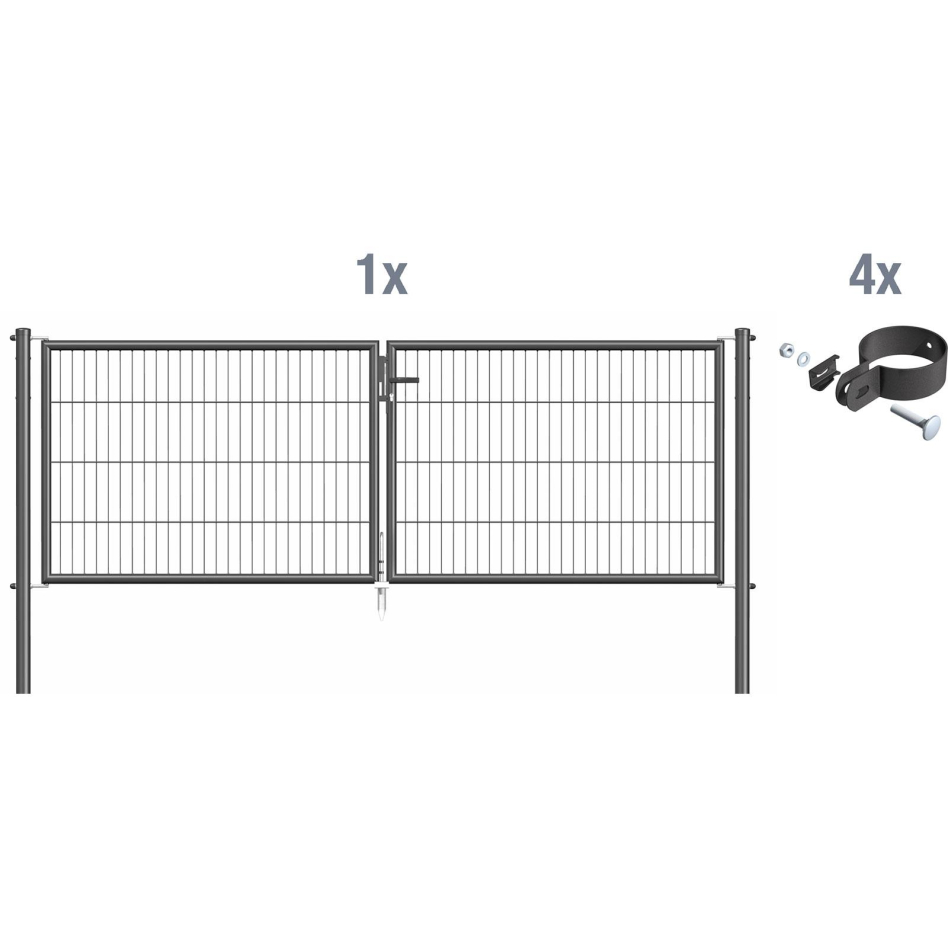 Alberts Einstabmatten Doppeltorset anthrazit-metallic, 125x300 cm (HxB)
