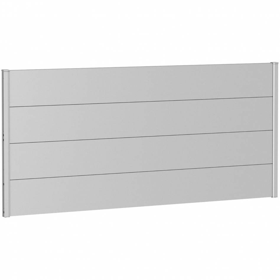 Biohort Sichtschutzzaun Wandpaneel ohne Acrylglas silber-metallic Sichtschutz Steckzaun Lamellenzaun, 200x90 cm