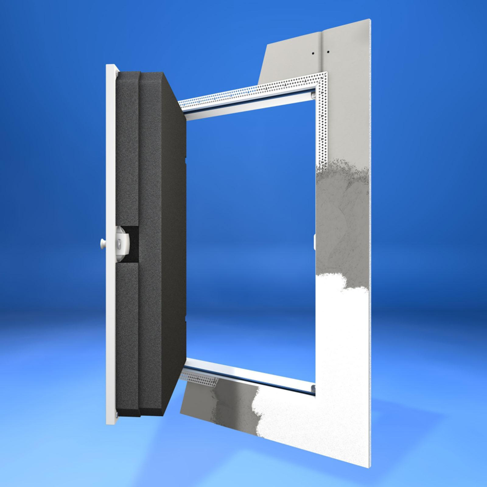 Wellhöfer Kniestocktür wandbündige Ausführung mit PushLock-Verschluss und WärmeSchutz, (BxH) 60x100 cm, 4D Dämmung