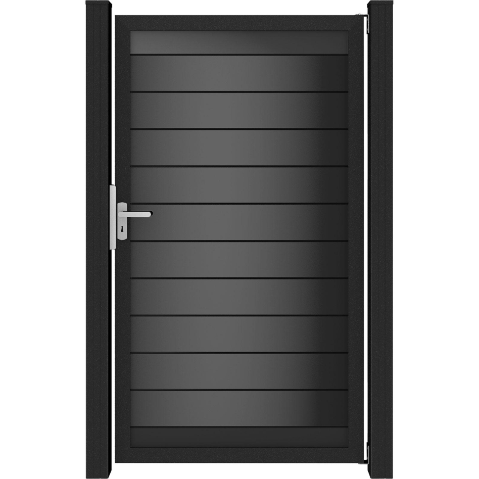 GroJa Einzeltor Lumino Aluminium Steckzaun Anthrazit , Anthrazit DB 703