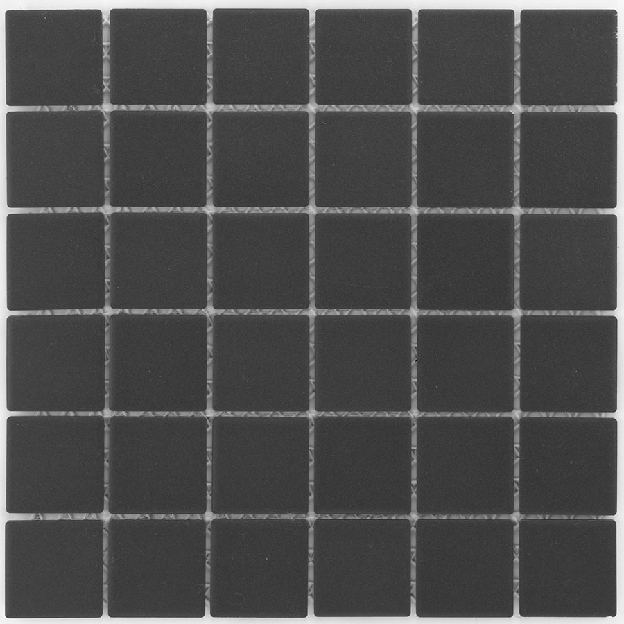 Wellker Keramikmosaik Feinsteinzeug Black matt Mosaikfliesen 5 mm, 29,1x29,1 cm