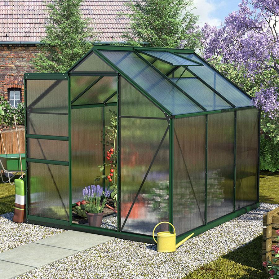 Vitavia Gewächshaus Calypso Tomatenhaus Smaragd, 4 mm, 232x195x197 cm (LxBxH)