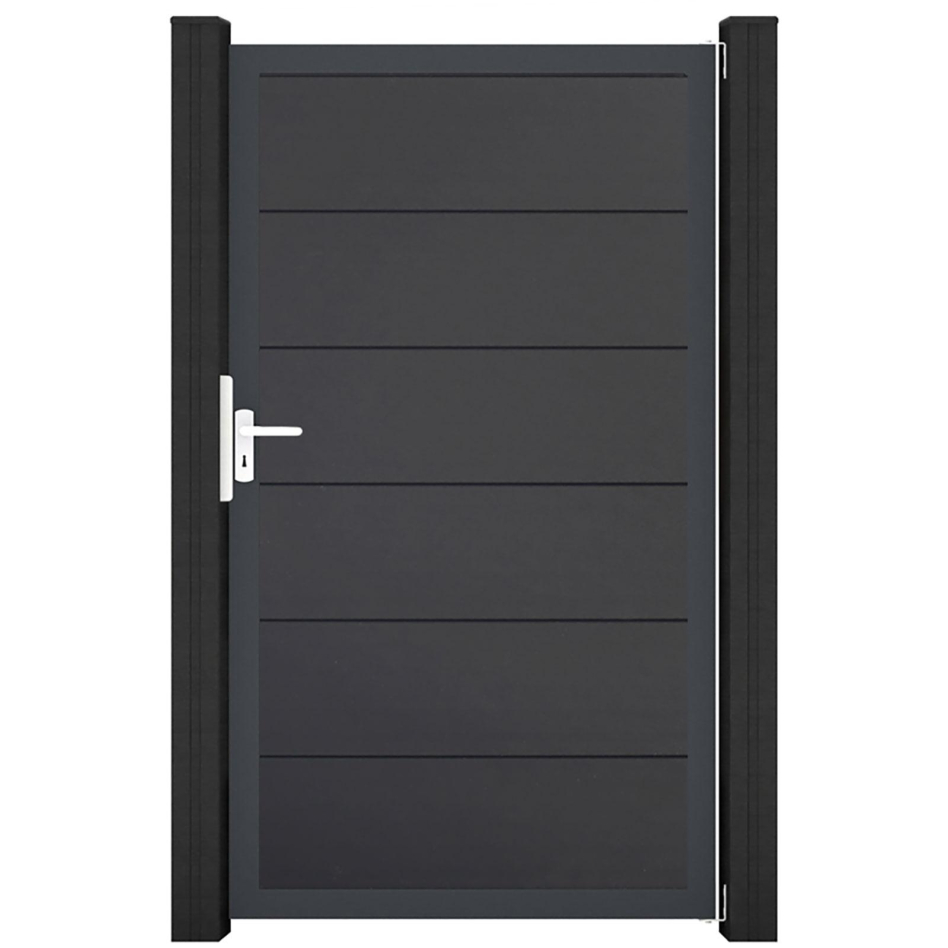 GroJa Einzeltor BasicLine PVC-Steckzaun Anthrazit , Anthrazit DB 703