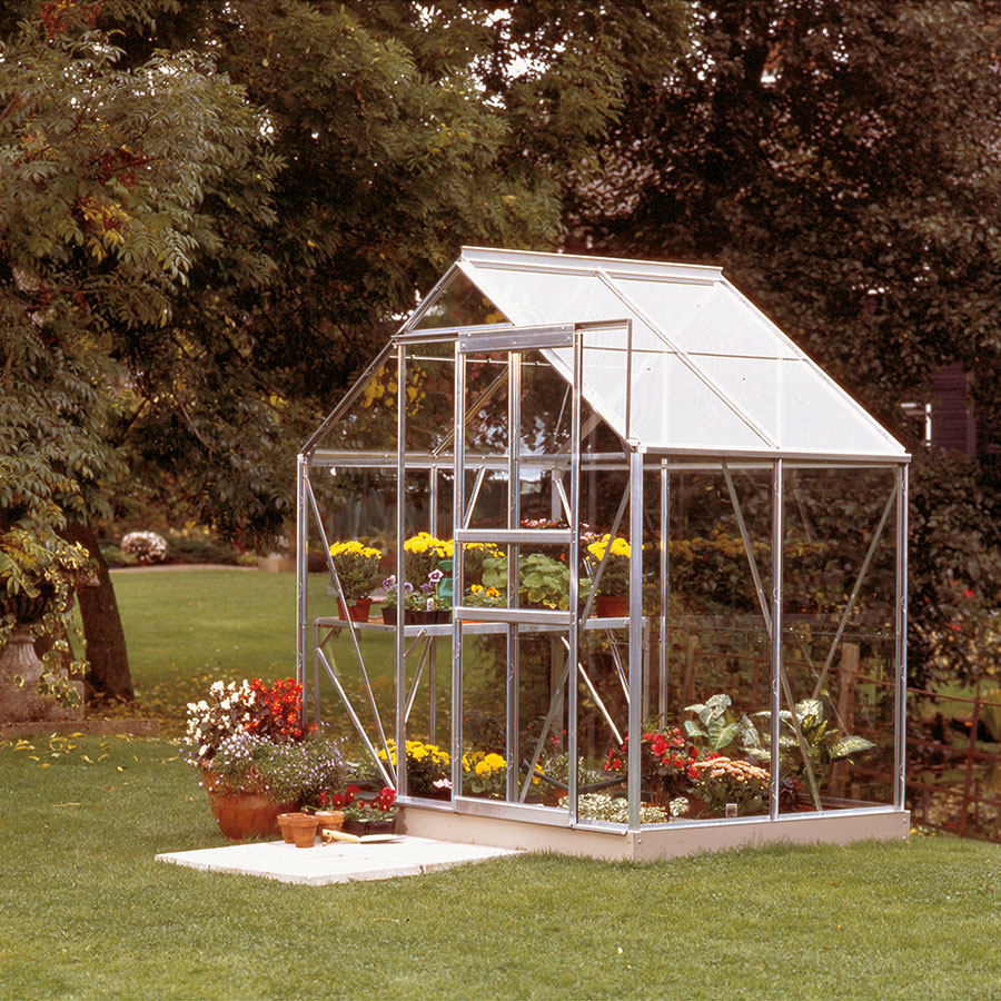 Vitavia Gewächshaus Venus Tomatenhaus Silber, 3 mm, 131x195x197 cm (LxBxH),ESG (Einscheibensicherheitsglas, kristallklar)