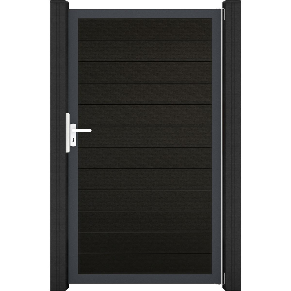 GroJa Einzeltor Solid Steckzaun Schwarz co-extrudiert, 100 cm, Anthrazit DB 703