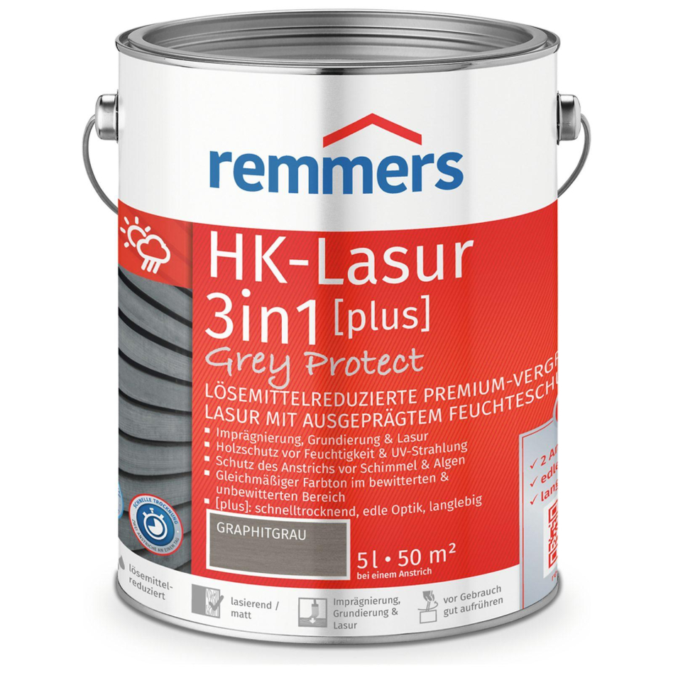 Remmers HK-Lasur 3in1 Grey-Protect plus graphitgrau FT-25416, 5 l