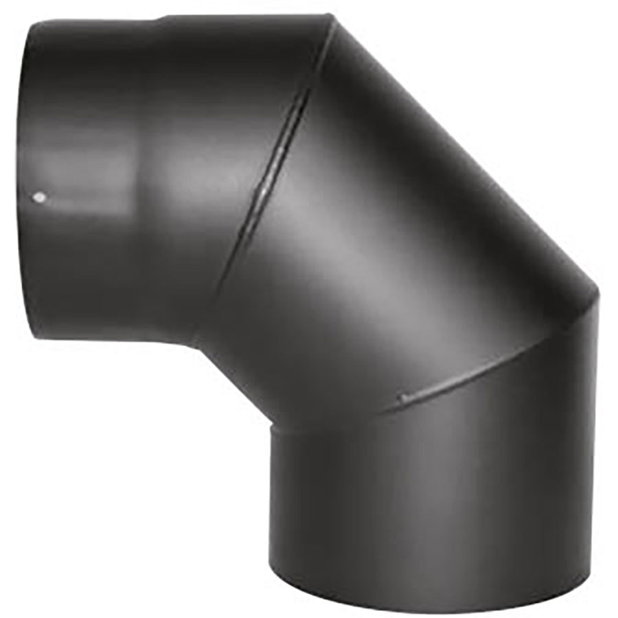 Justus Rauchrohrbogen für Kaminofen, Schwarz, 90° Grad