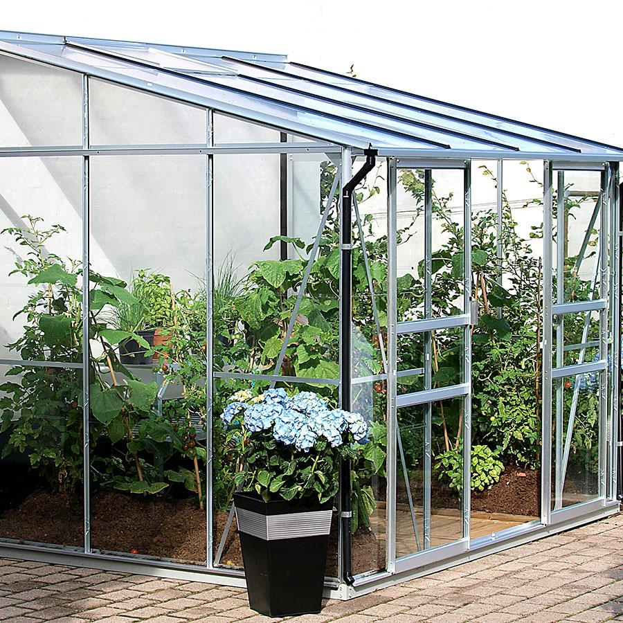 Vitavia Anlehngewächshaus Osiris Tomatenhaus Kombiverglasung Silber, 201x262x221 cm (LxBxH)