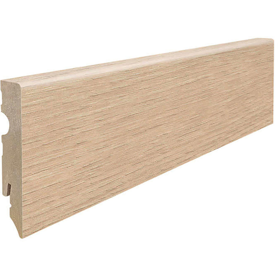 HARO Stecksockelleiste Cube Eiche Eleganza cremeweiß Flavia weiß Fußleisten, 2200x15x80 mm