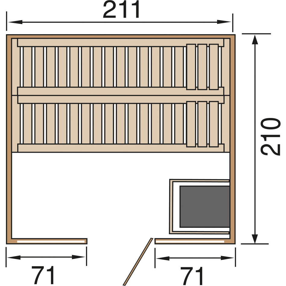 weka Sauna "Kemi Panorama" 7,5 kW Ofen mit ext. Steuerung