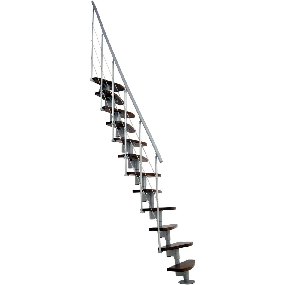 Minka escalier compact Nizza gris escalier gain de place, Walnuss gebeizt & lackiert