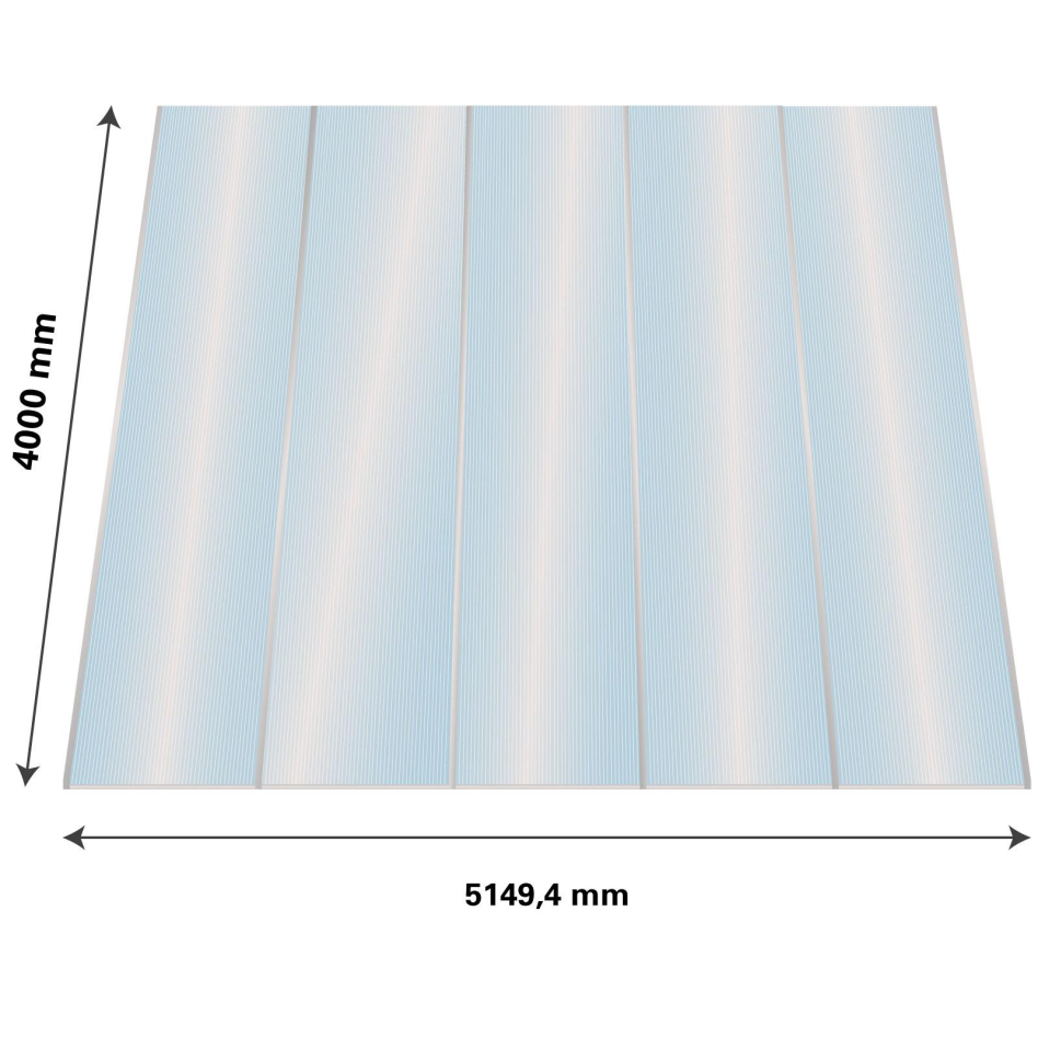 Lexan Thermoclear Plus Stegplatten Sets Polycarbonatplatte klar 16 mm, 4 m, 5,15 m,980 mm breite Stegplatten