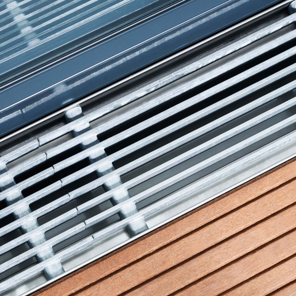 Grille pour le drainage des façades ACO Profiline, Acier zingué, 500 mm