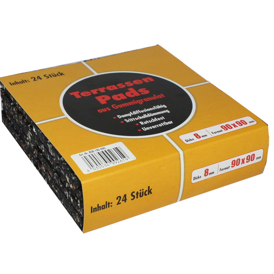 ferax Terrassenpad 90x90mm, 24 Stück, 8 mm, 1 Pack