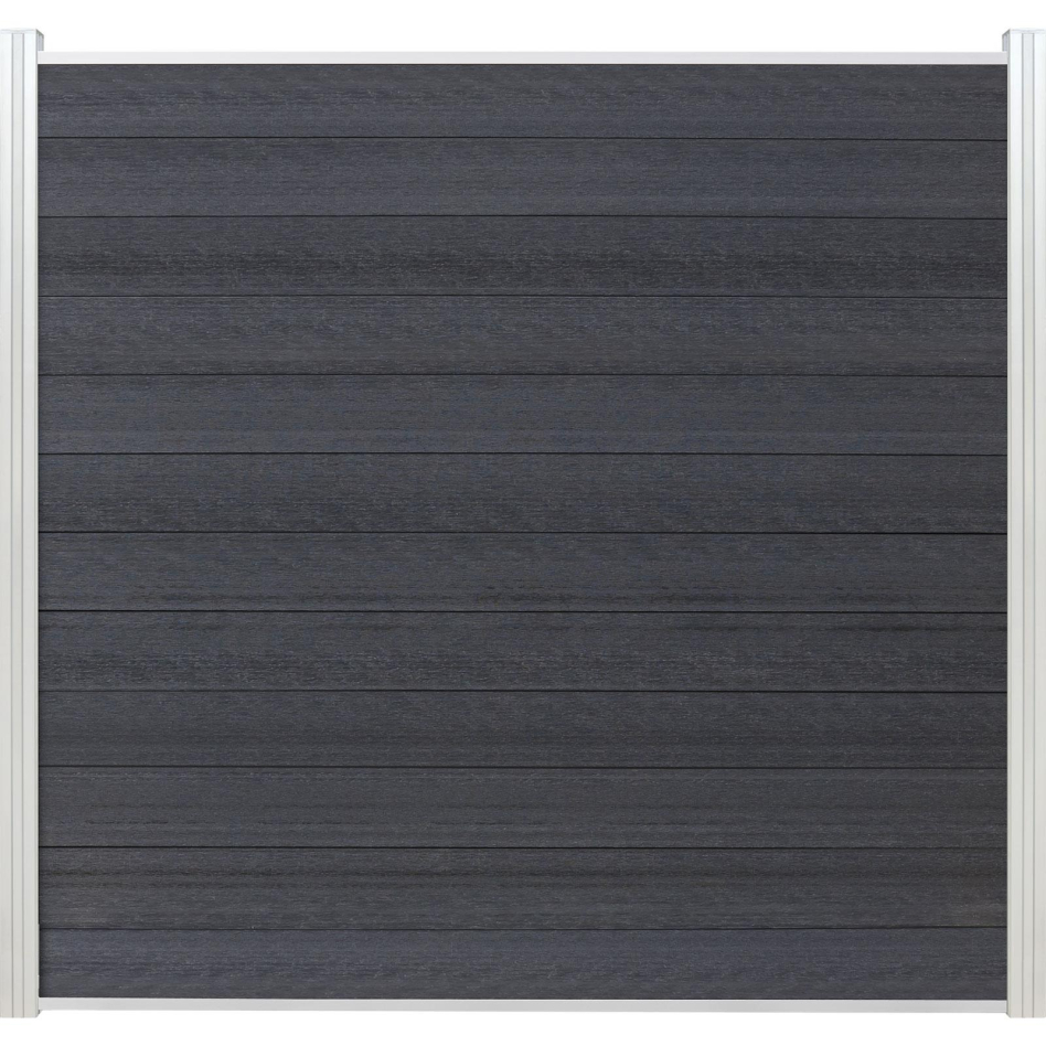 Wellker Sichtschutzzaun Steckzaunelement Cora Line Set WPC anthrazit Sichtschutz Steckzaun, 179x14x2 cm