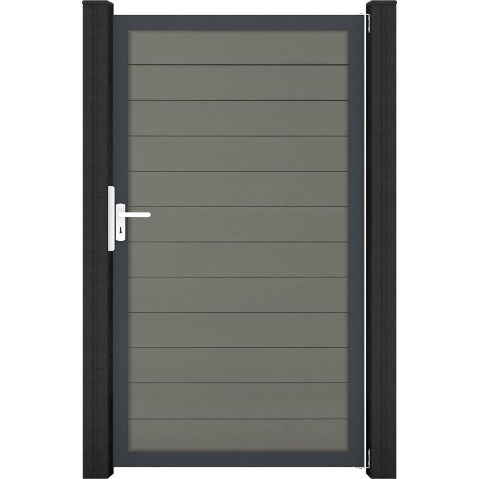 GroJa Einzeltor Solid Steckzaun Grau, 100 cm, Anthrazit DB 703