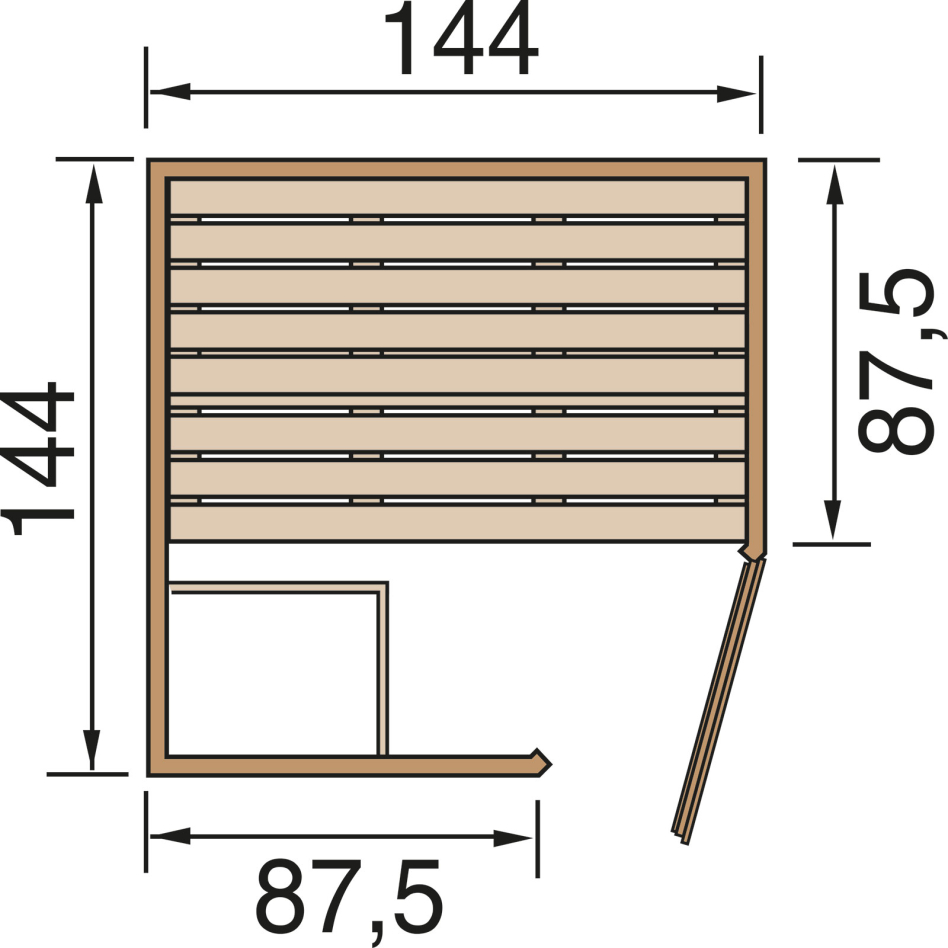 weka Sauna Ecksauna LAUKKALA Fichte, 144x144 cm