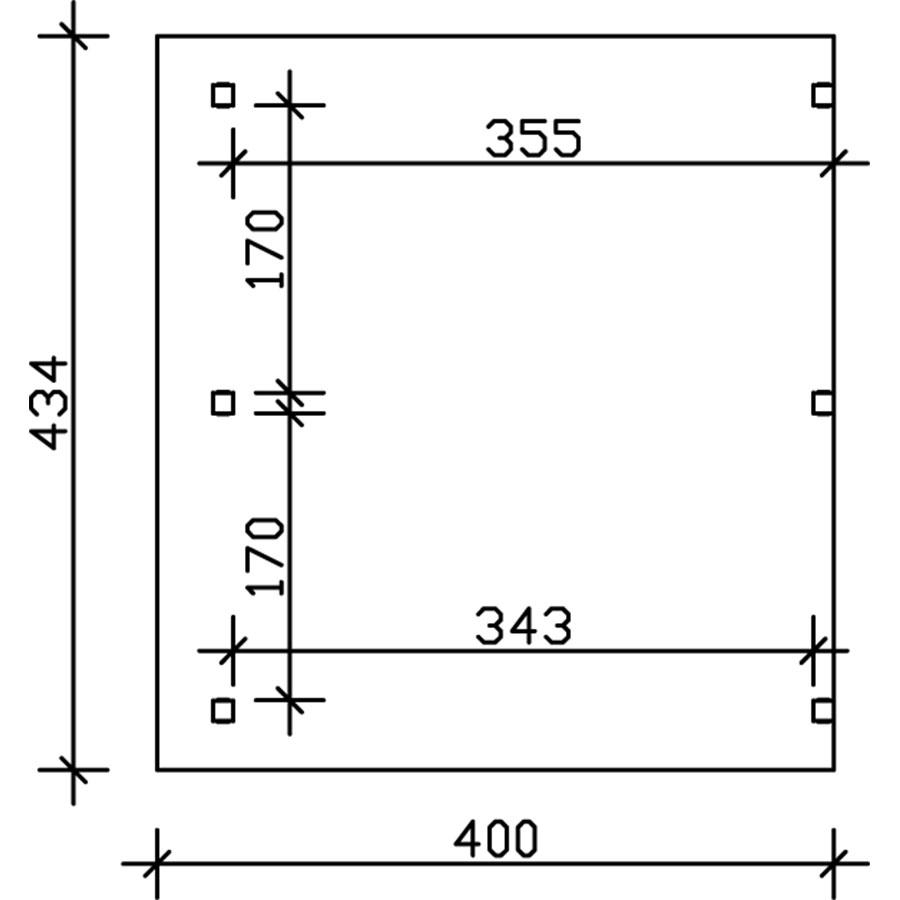 Skan Holz Terrassenüberdachung Siena Terrassendach, 434x400 cm, Schiefergrau