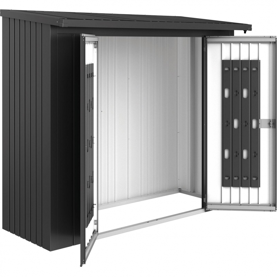 Biohort Türpaket Kaminholzregal Woodstock dunkelgrau-metallic, 230 (229x171 cm)