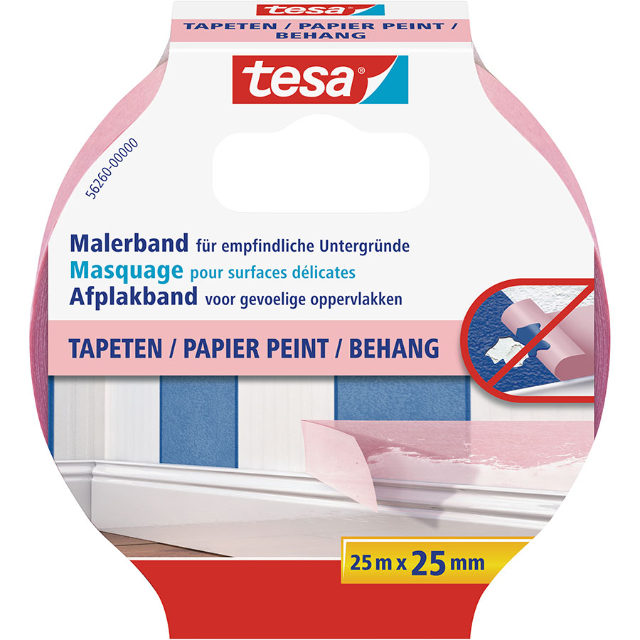 tesa Malerband Tapeten 25 m, 25 mm