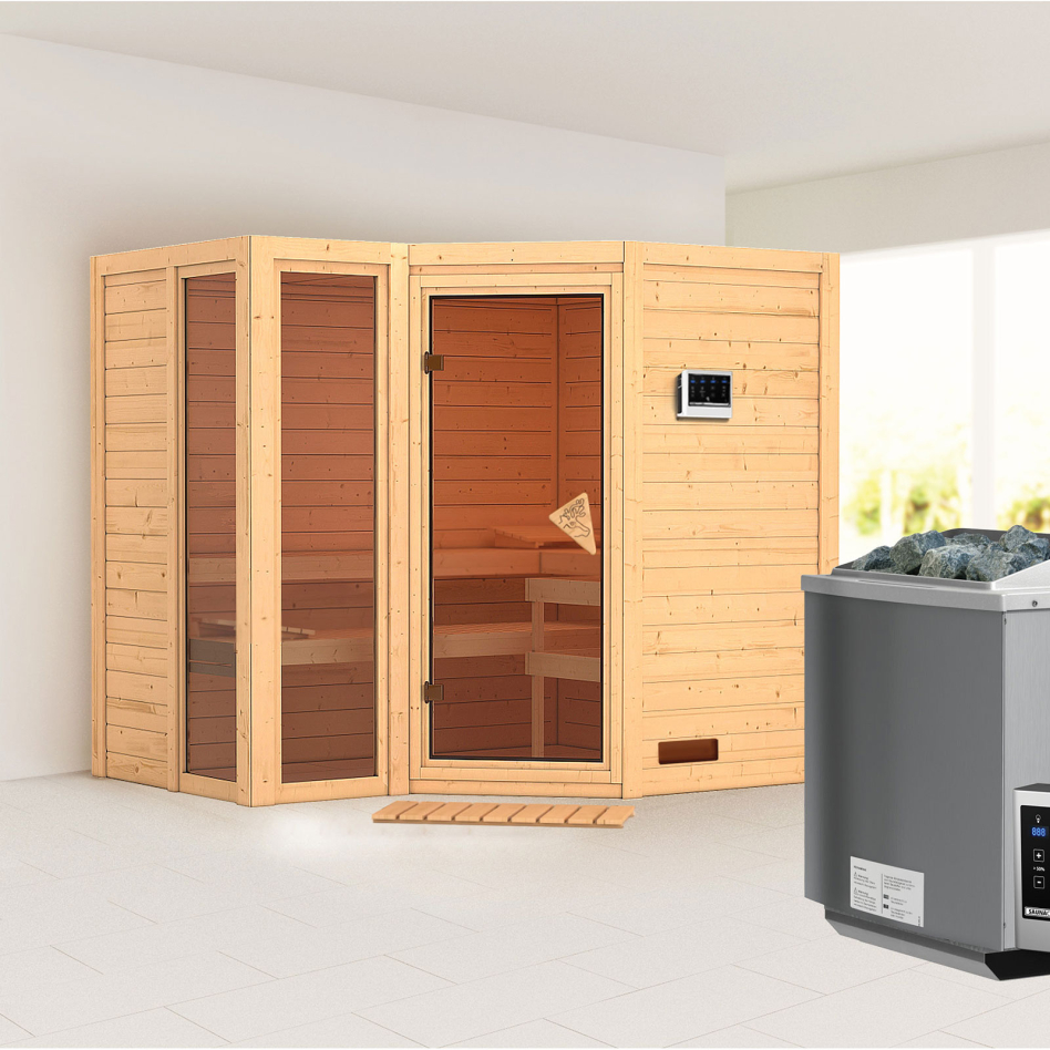 Karibu Sauna Amara, 9 kW cmd ext. Easy Bio, sans corniche