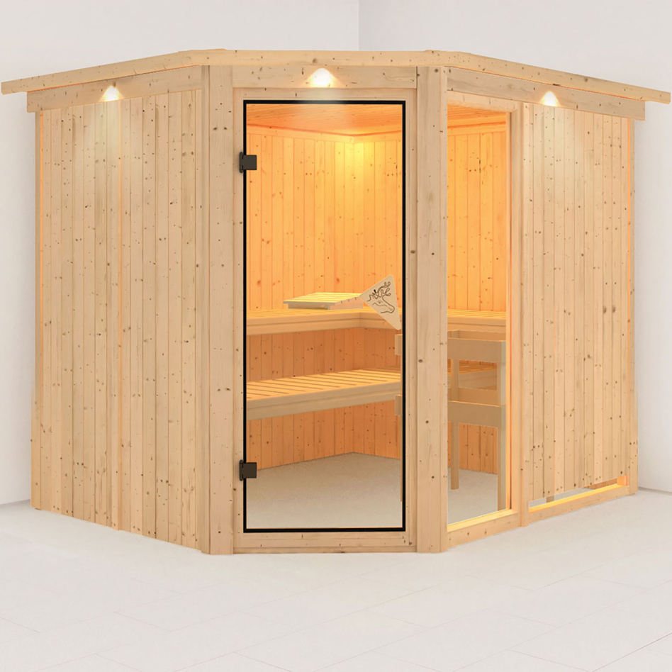 Karibu Sauna Fiona 3, sans poêle, avec costière de toiture