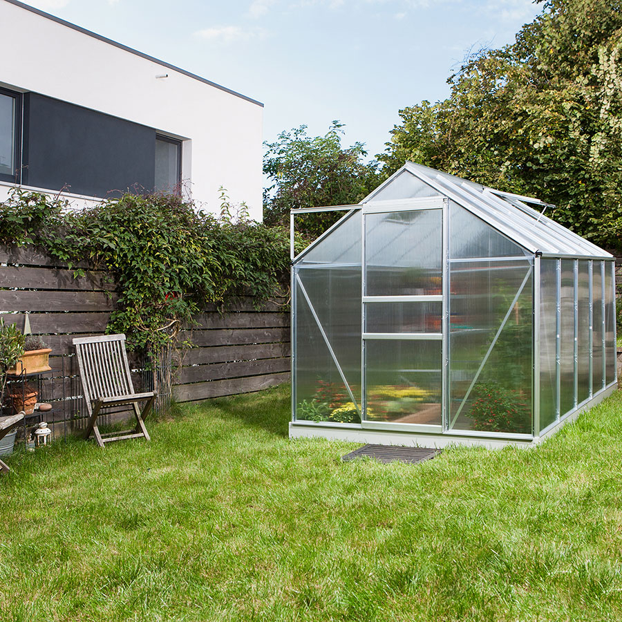 Vitavia Gewächshaus Venus Tomatenhaus Silber, 6 mm, 321x195x197 cm (LxBxH),HKP (Hohlkammerplatten)