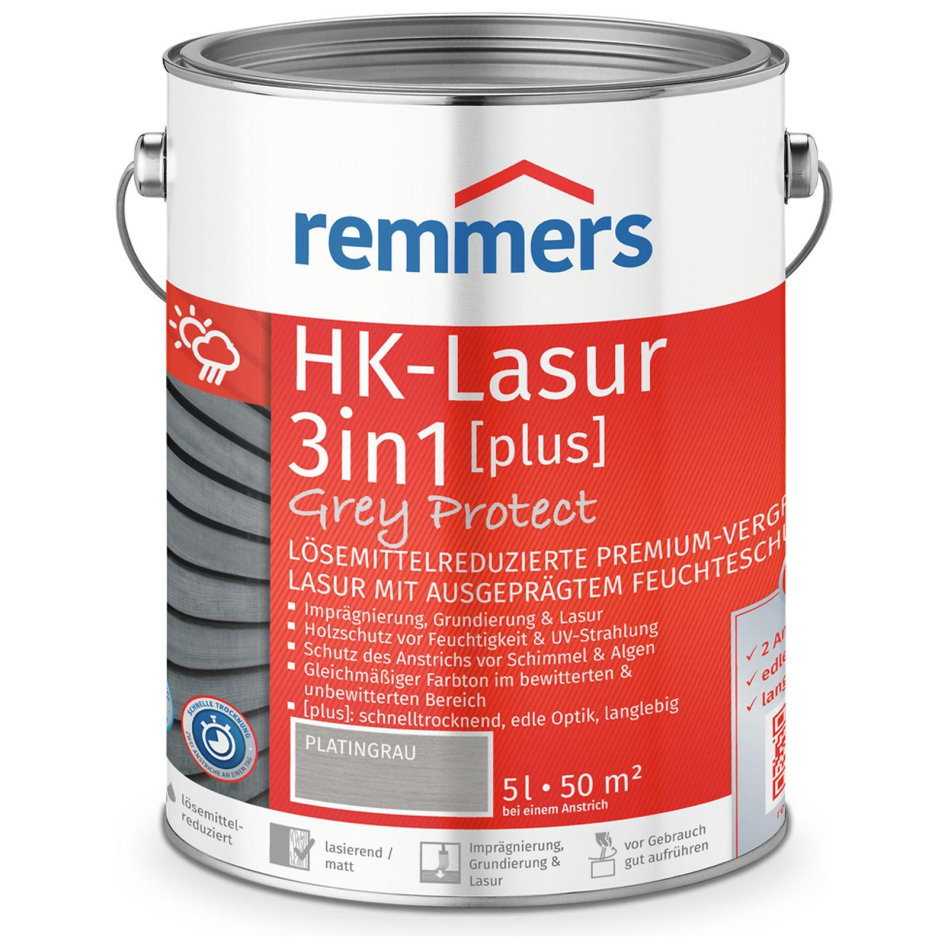 Remmers HK-Lasur 3in1 Grey-Protect plus platingrau FT-26788, 5 l