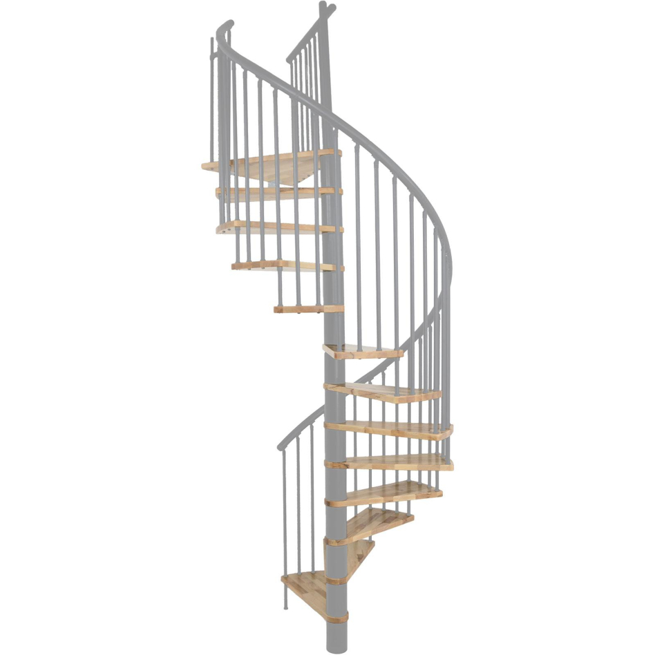 Escalier en colimaçon Minka SPIRAL EFFECT hêtre argent, 140 cm, Chêne,laqué