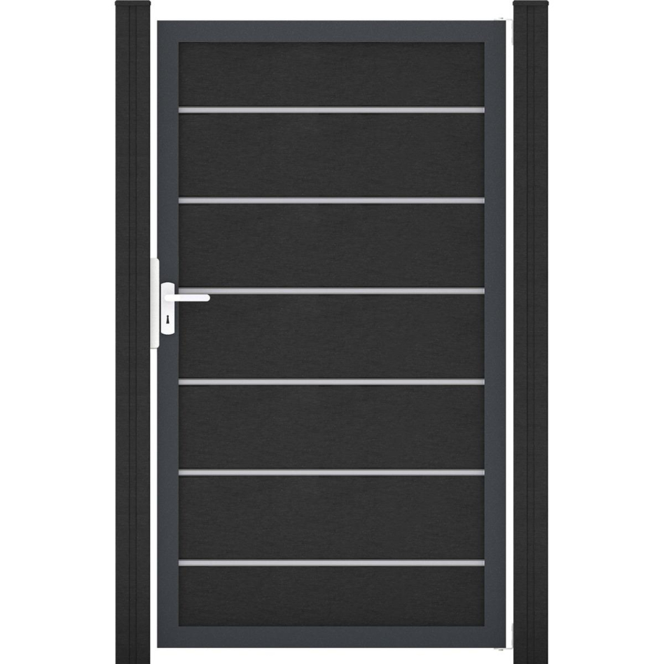 GroJa Einzeltor Solid Grande Premium Steckzaun Anthrazitgrau, 100 cm, Anthrazit DB 703