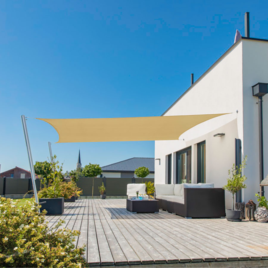 Windhager Sonnensegel CAPRI champagne Sonnenschutz, 4x5 m, Rechteck