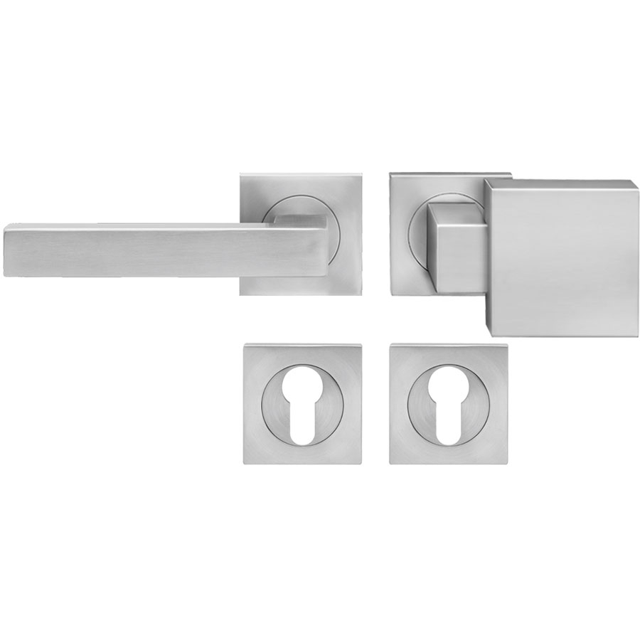 Karcher Wechselgarnitur Seattle ER46Q Edelstahl matt Türklinke, DIN links Image