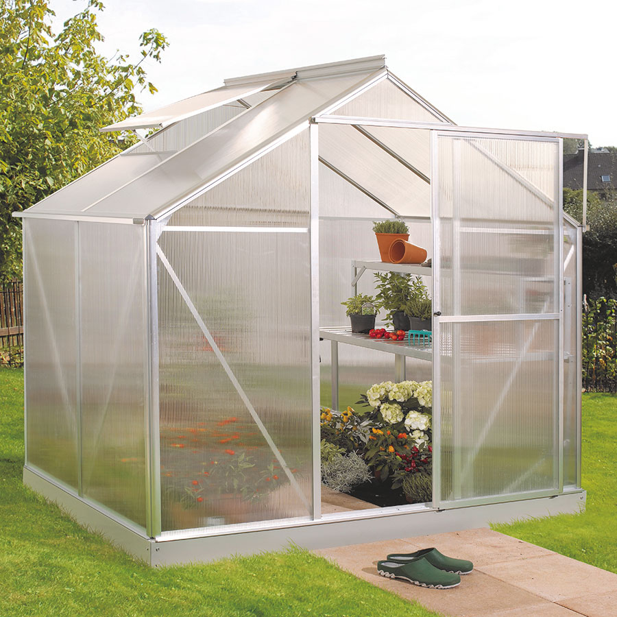 Vitavia Gewächshaus Eos Tomatenhaus Silber, 4 mm, 155x198x208 cm (LxBxH)