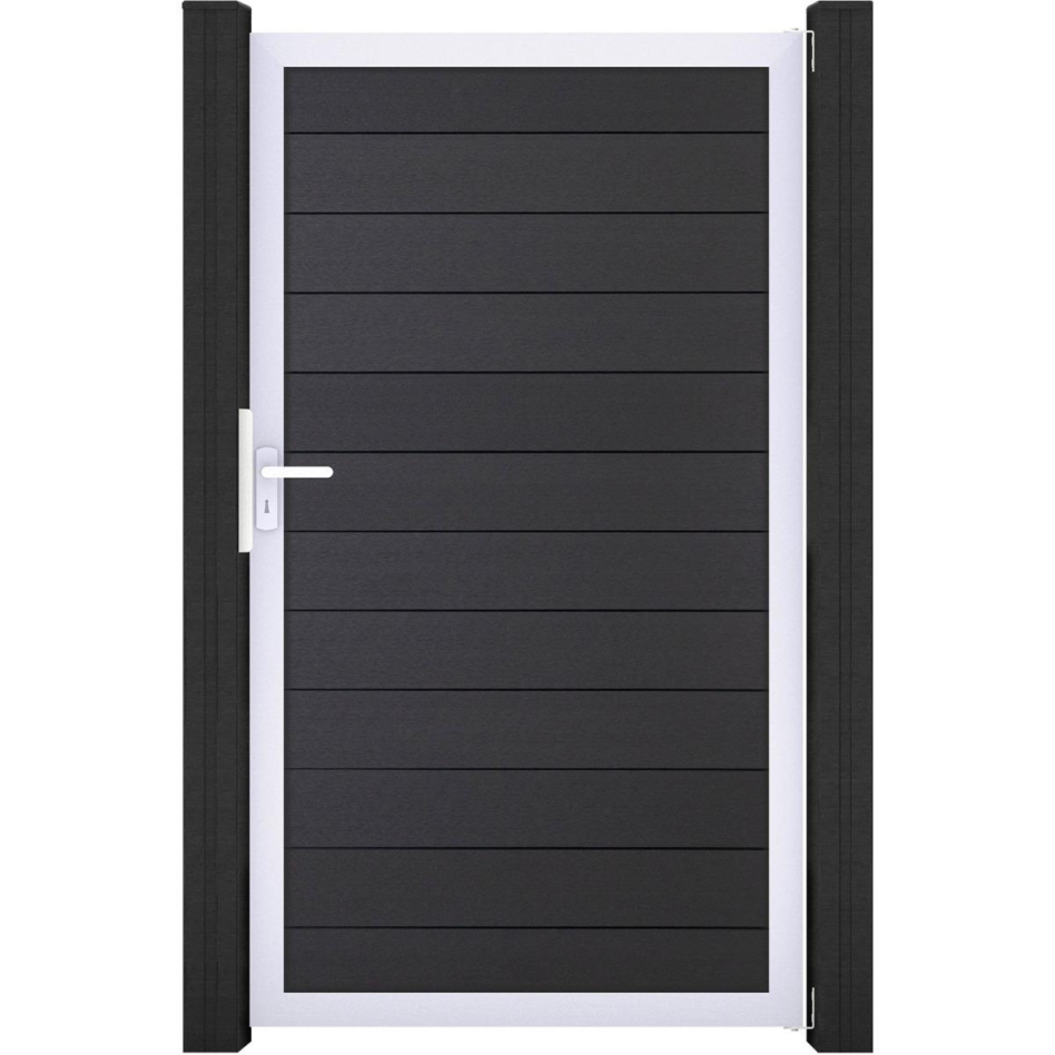 GroJa Einzeltor Solid Steckzaun Anthrazitgrau, 100 cm, Silber EV1